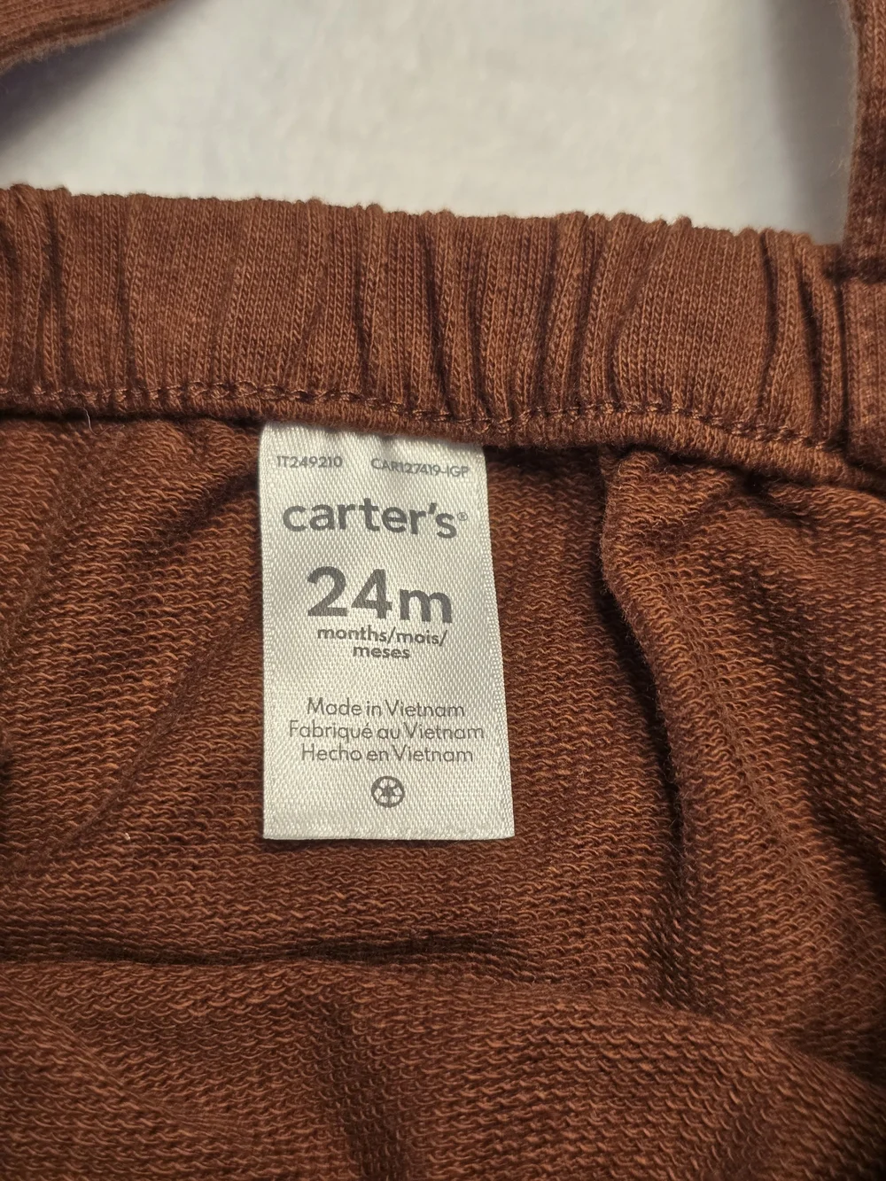 Carter's Cream Long-Sleeve Top with Brown Suspender Skirt and Brown Headband